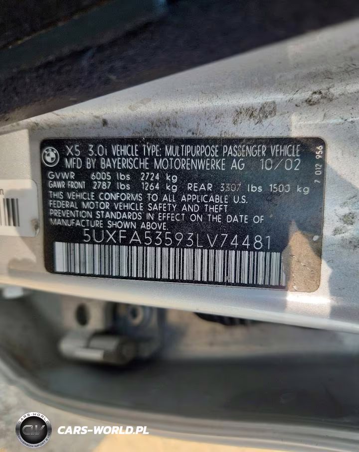 2003 BMW X5 3.0I VIN:5UXFA53593LV74481 - 12