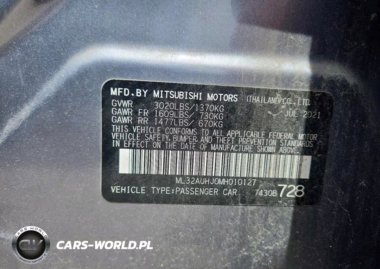 2021 Mitsubishi Mirage Es VIN:ML32AUHJ0MH010127 - 12