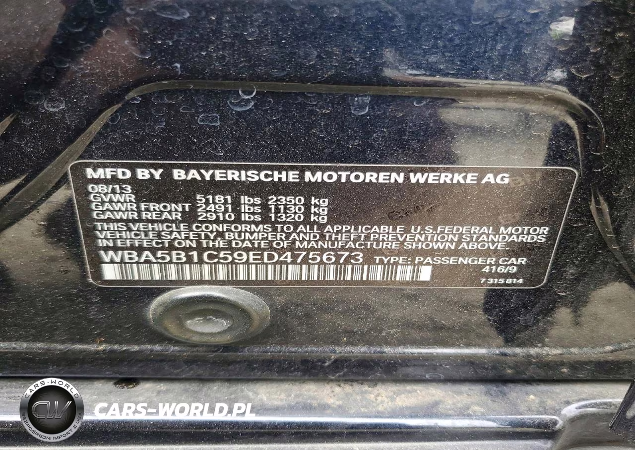 2014 BMW 535 I VIN:WBA5B1C59ED475673 - 12