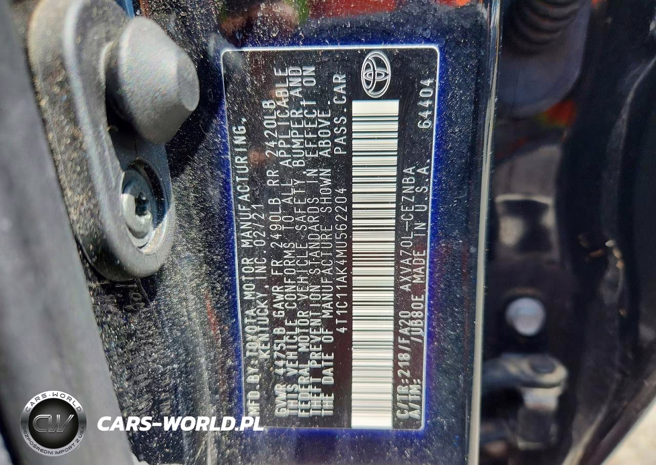 2021 Toyota Camry Le VIN:4T1C11AK4MU562204 - 12