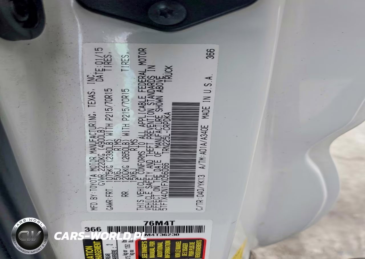 2015 Toyota Tacoma Base VIN:5TFTX4CN1FX056066 - 13