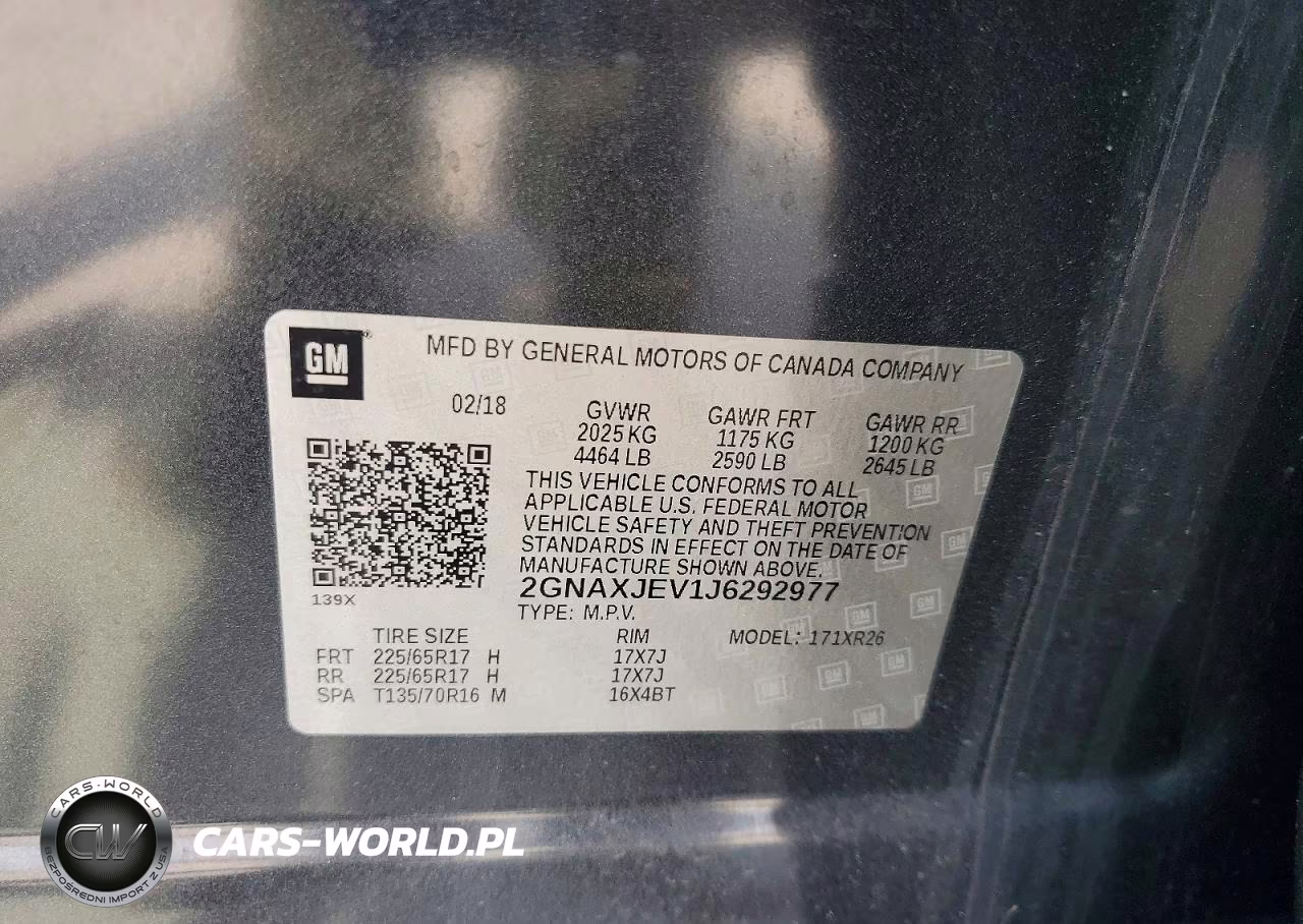 2018 Chevrolet Equinox Lt VIN:2GNAXJEV1J6292977 - 14