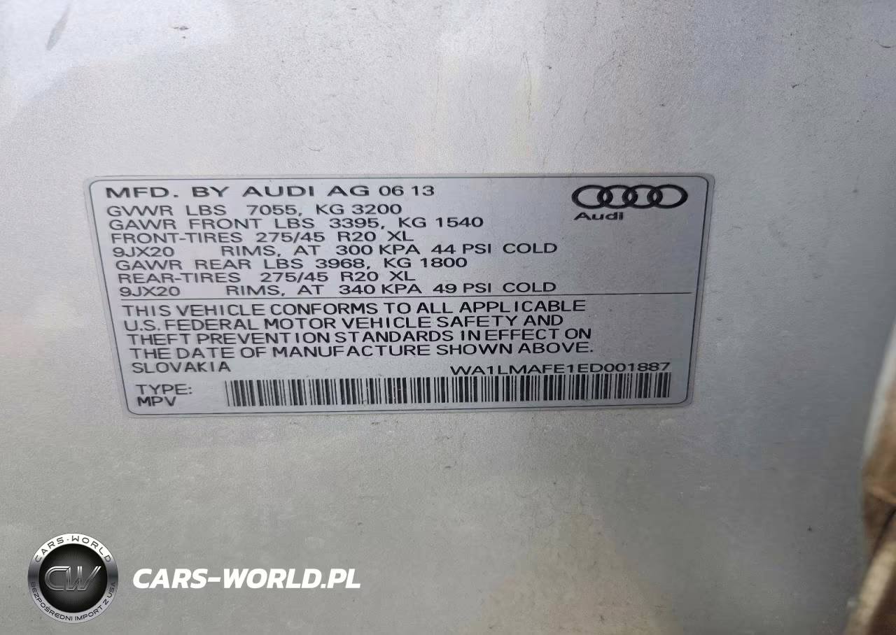 2014 Audi Q7 Premium Plus VIN:WA1LMAFE1ED001887 - 13