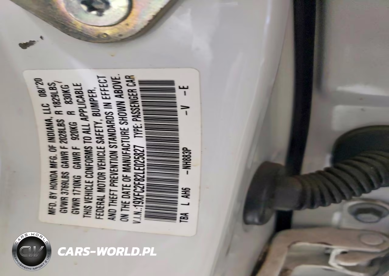2020 Honda Civic Sport VIN:19XFC2F82LE025827 - 13