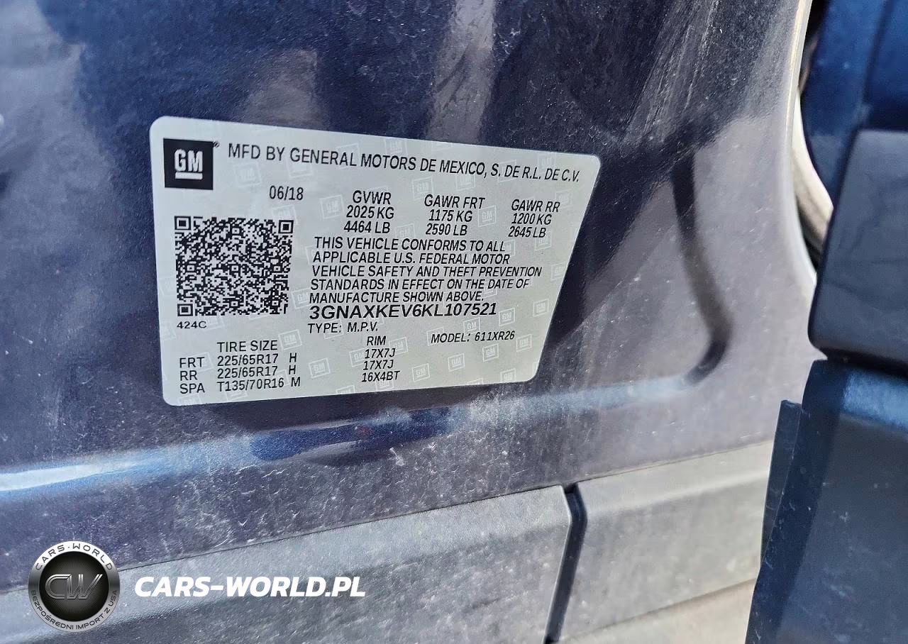 2019 Chevrolet Equinox Lt VIN:3GNAXKEV6KL107521 - 12