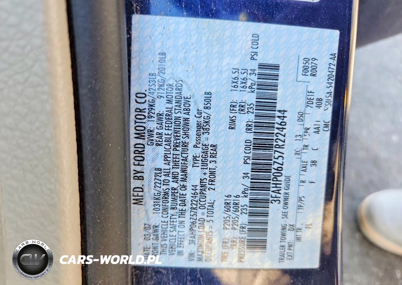 2007 Ford Fusion S VIN:3FAHP06Z57R224644 - 12