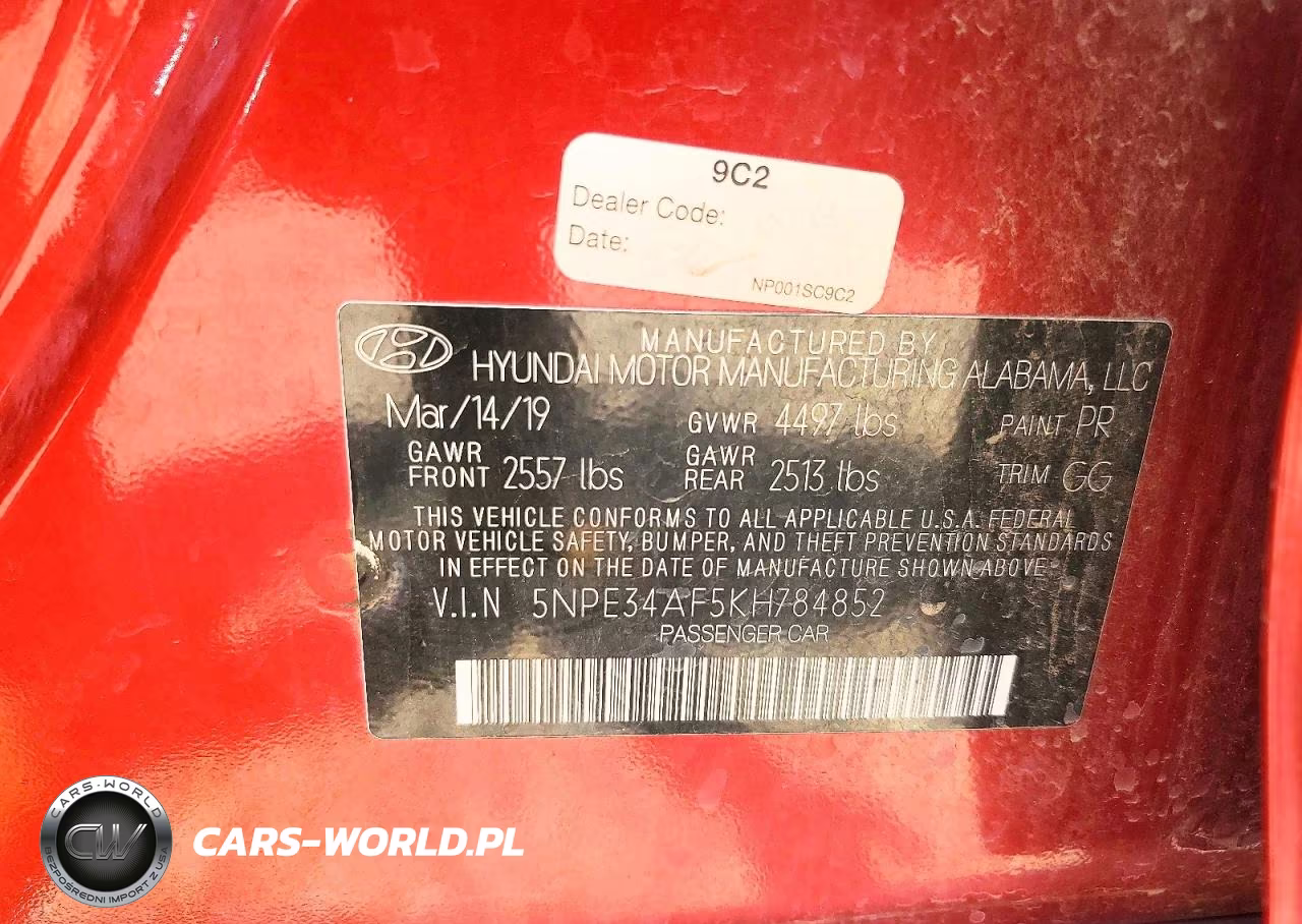 2019 Hyundai Sonata Sel VIN:5NPE34AF5KH784852 - 12