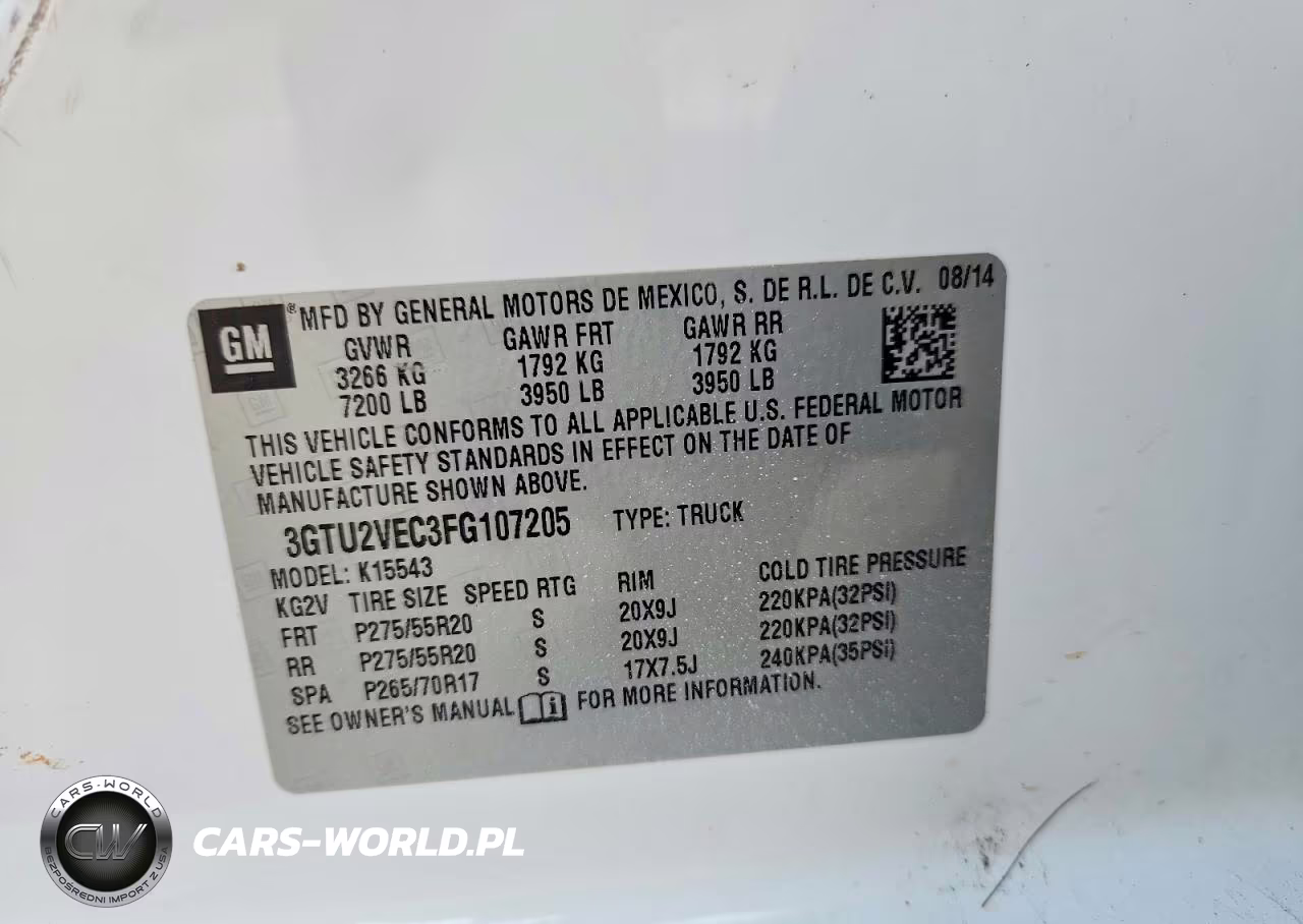 2015 GMC Sierra K1500 Slt VIN:3GTU2VEC3FG107205 - 13