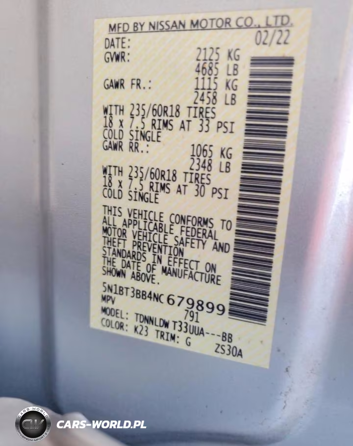 2022 Nissan Rogue Sv VIN:5N1BT3BB4NC679899 - 13