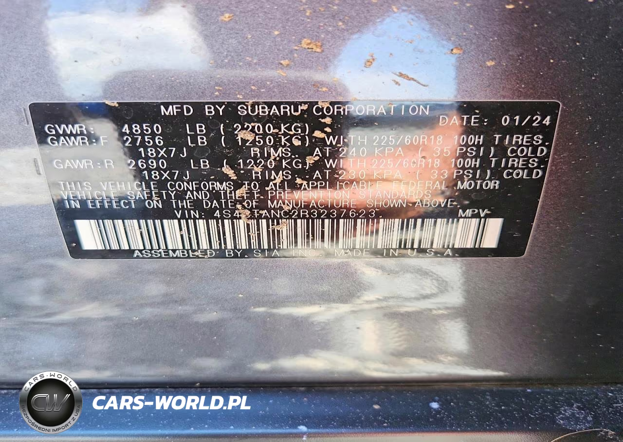 2024 Subaru Outback Limited VIN:4S4BTANC2R3237623 - 12