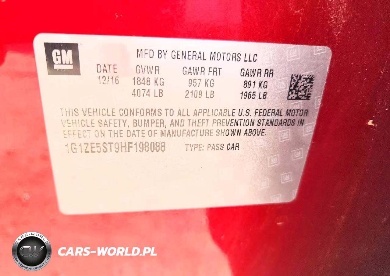 2017 Chevrolet Malibu Lt VIN:1G1ZE5ST9HF198088 - 12