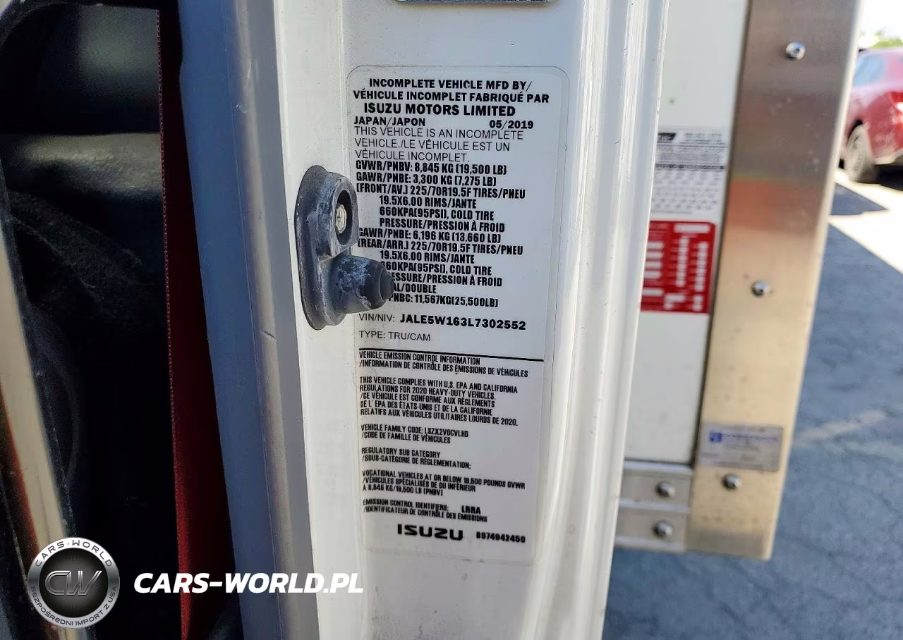 2020 Isuzu Nrr Box Truck VIN:JALE5W163L7302552 - 12