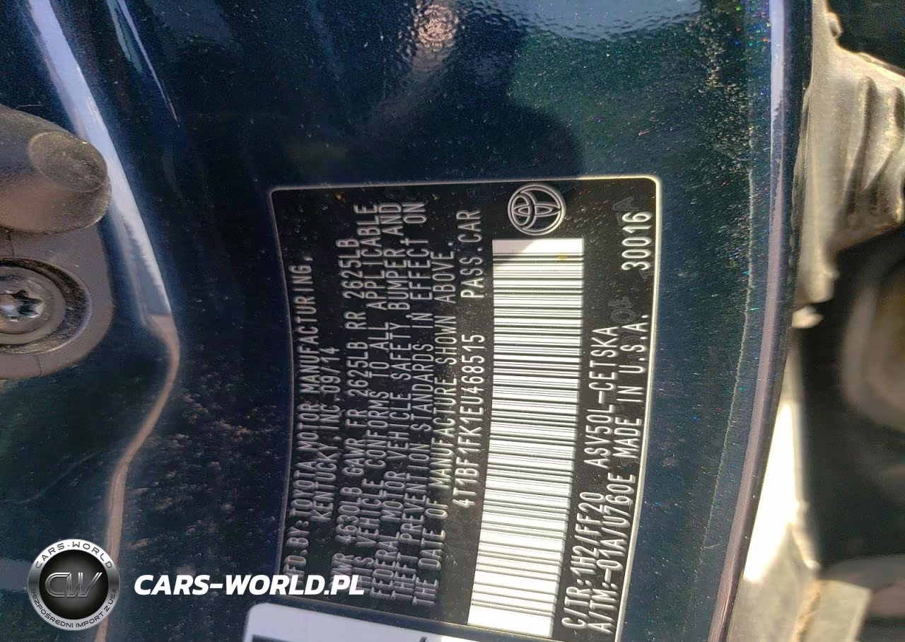 2014 Toyota Camry Se VIN:4T1BF1FK1EU468515 - 12