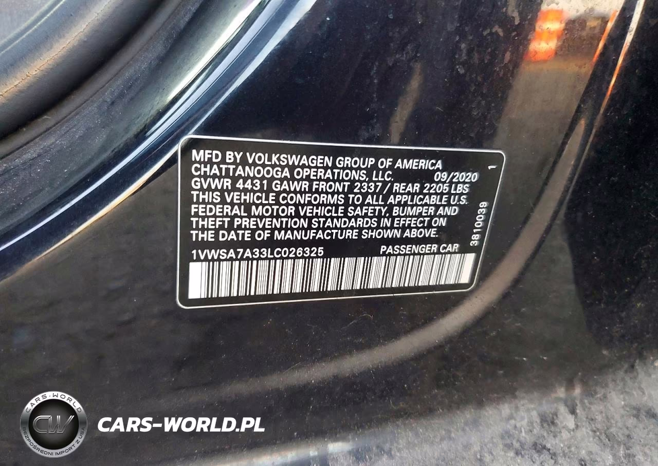 2020 Volkswagen Passat Se VIN:1VWSA7A33LC026325 - 12