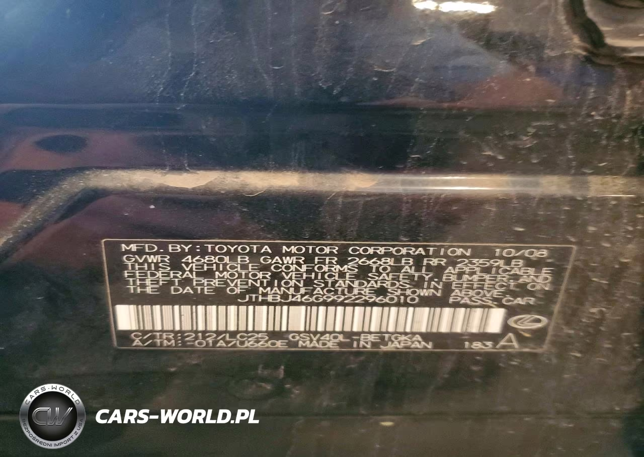 2009 Lexus Es 350 VIN:JTHBJ46G992296010 - 12