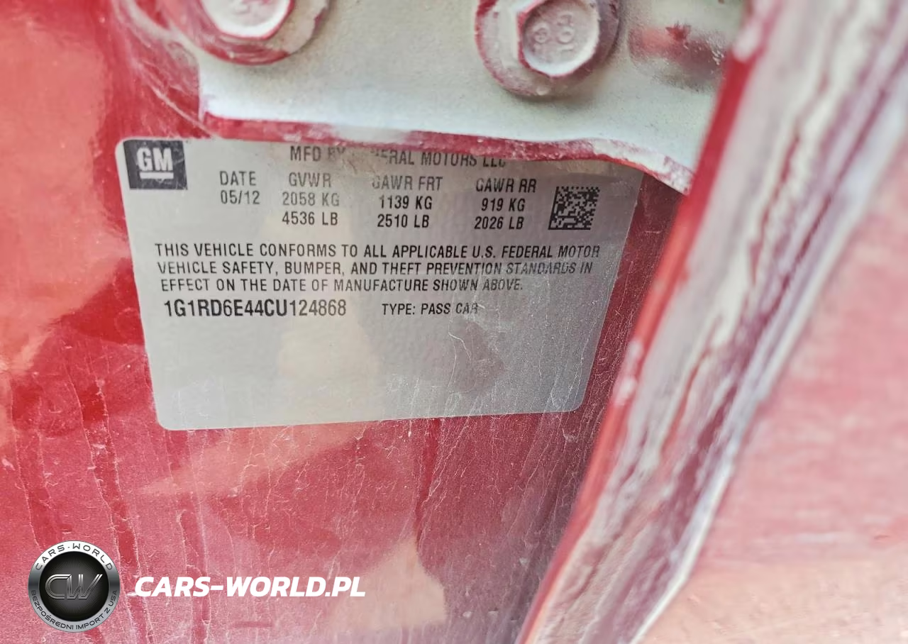 2012 Chevrolet Volt VIN:1G1RD6E44CU124868 - 12