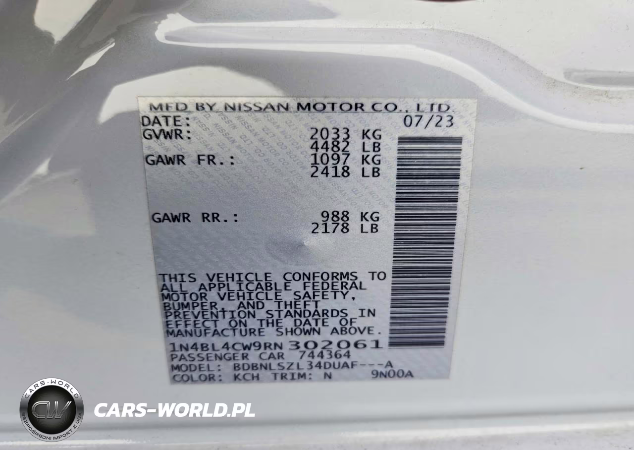 2024 Nissan Altima Sr VIN:1N4BL4CW9RN302061 - 13
