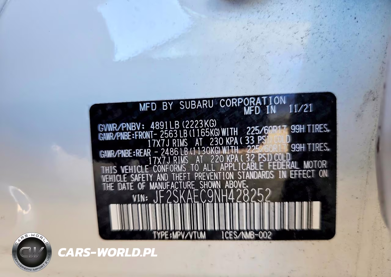 2022 Subaru Forester Premium VIN:JF2SKAEC9NH428252 - 12