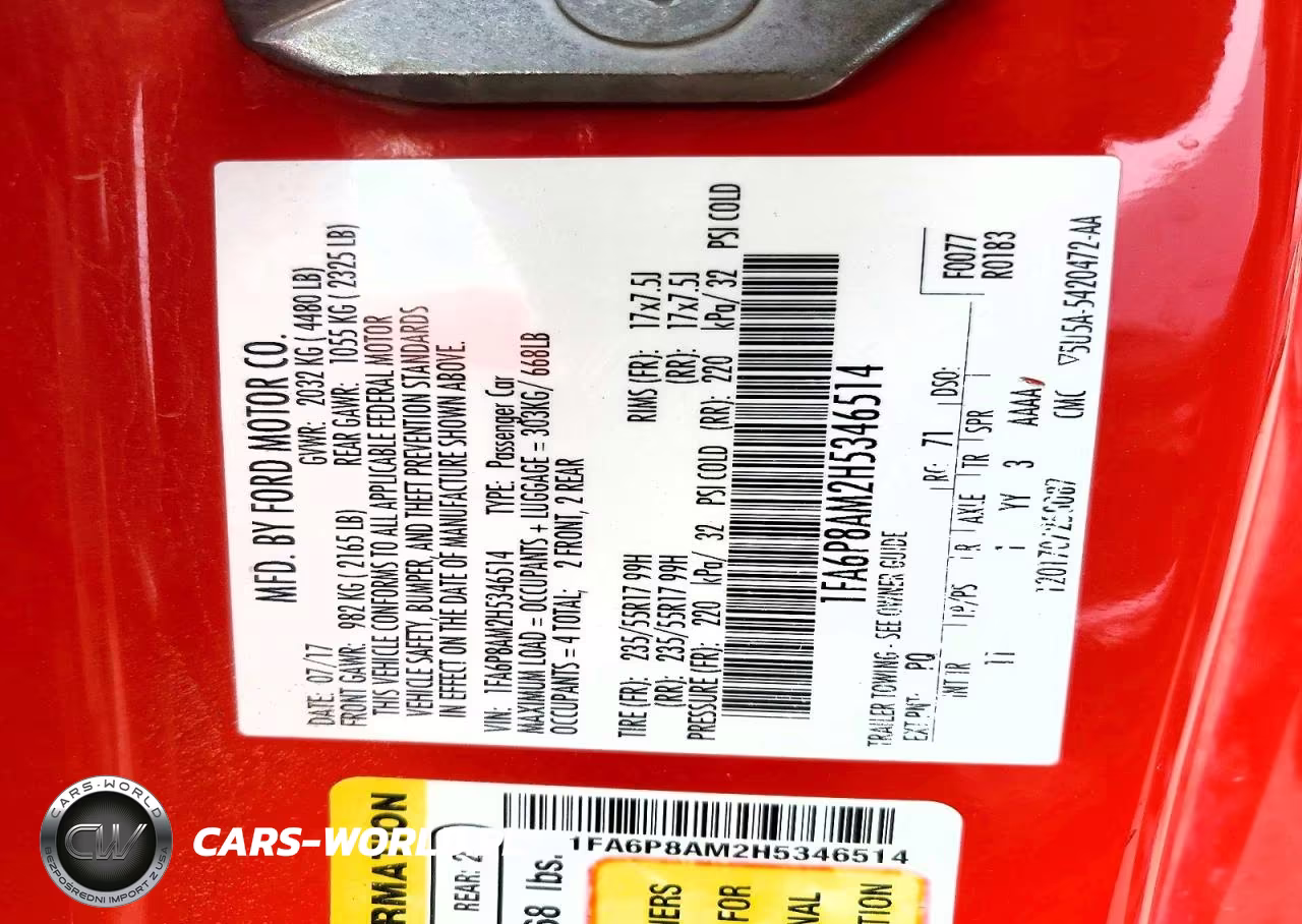 2017 Ford Mustang VIN:1FA6P8AM2H5346514 - 12