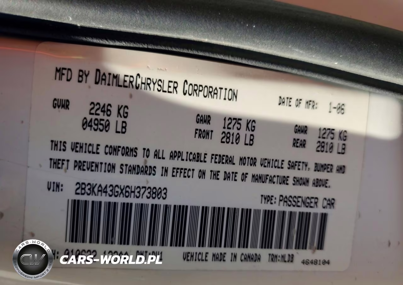2006 Dodge Charger Se VIN:2B3KA43GX6H373803 - 12