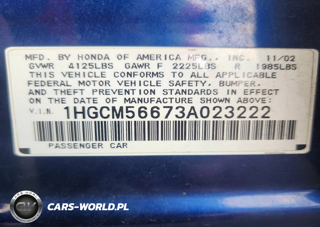 2003 Honda Accord Ex VIN:1HGCM56673A023222 - 13