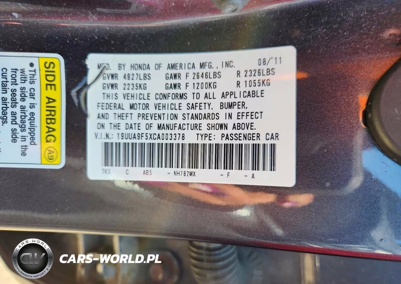 2012 Acura Tl VIN:19UUA9F5XCA003378 - 12