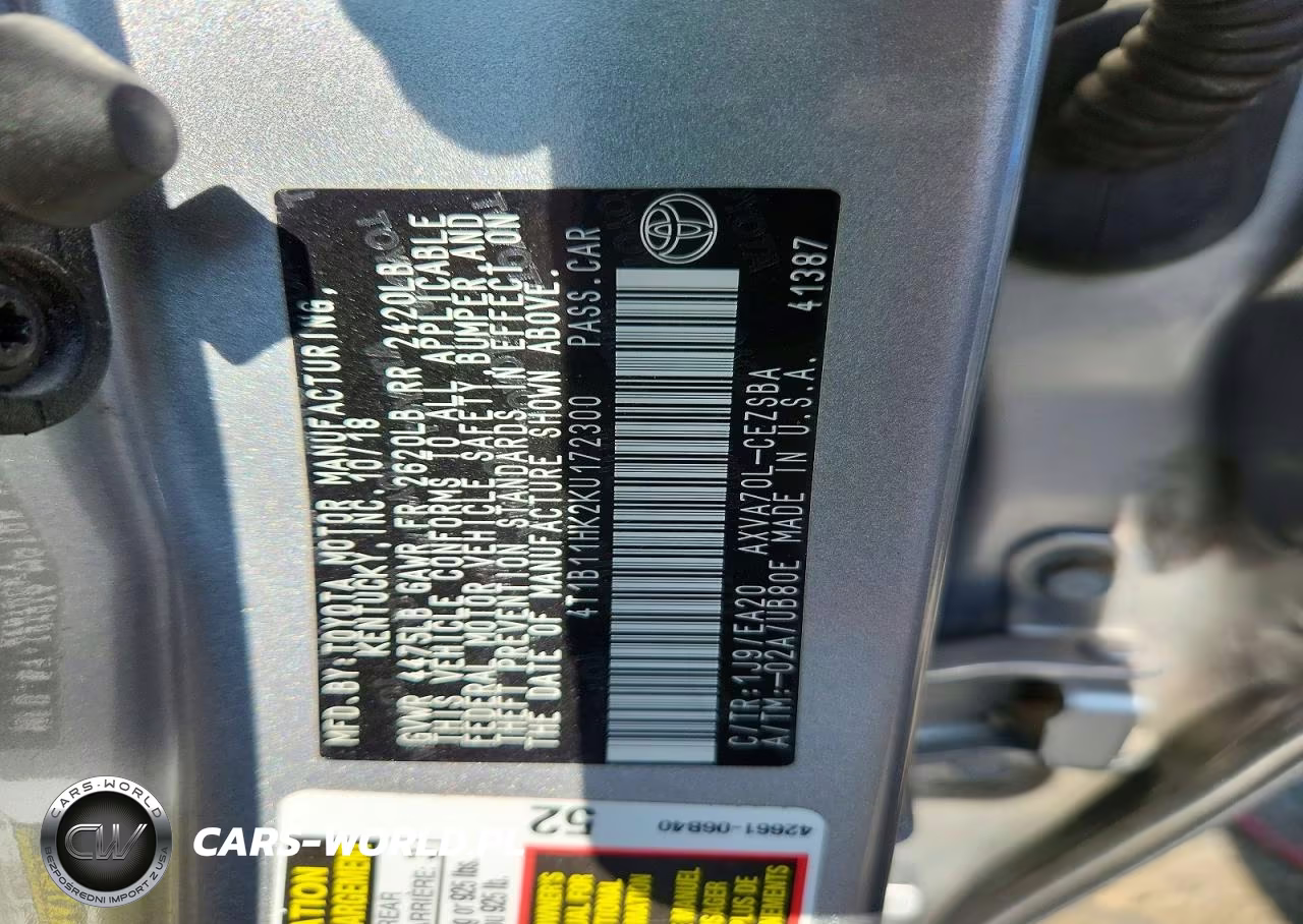 2019 Toyota Camry Se VIN:4T1B11HK2KU172300 - 12
