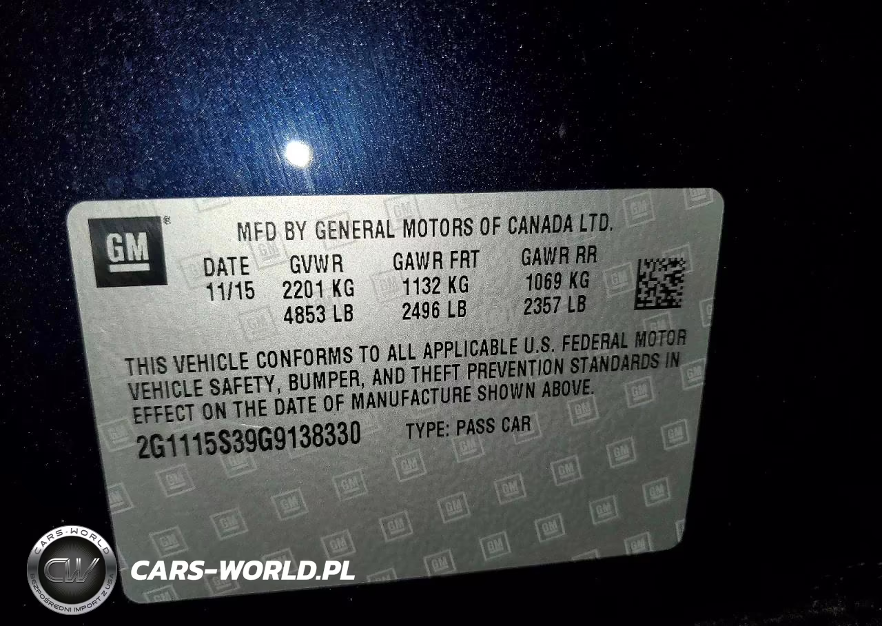 2016 Chevrolet Impala Lt VIN:2G1115S39G9138330 - 12