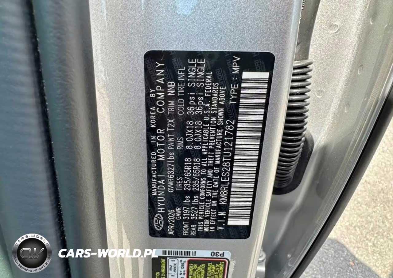 2026 Hyundai Palisade Sel VIN:KM8RLES28TU121782 - 10