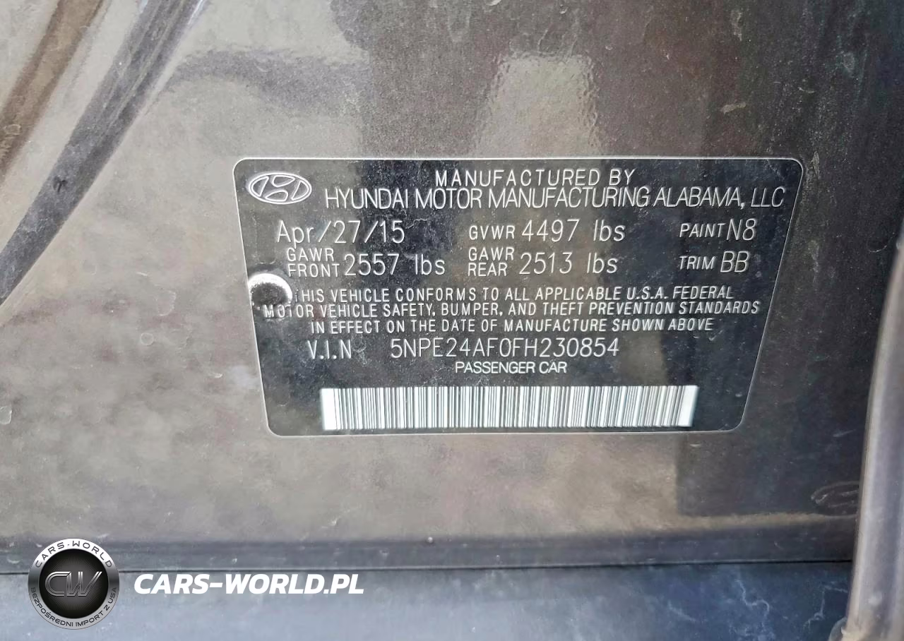 2015 Hyundai Sonata Se VIN:5NPE24AF0FH230854 - 12