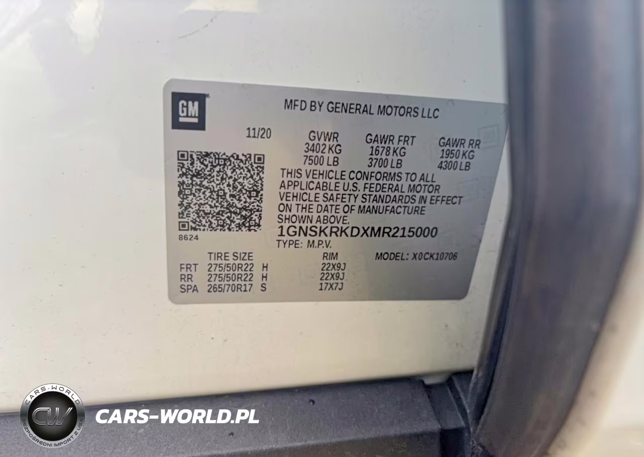 2021 Chevrolet Tahoe K1500 Rst VIN:1GNSKRKDXMR215000 - 10