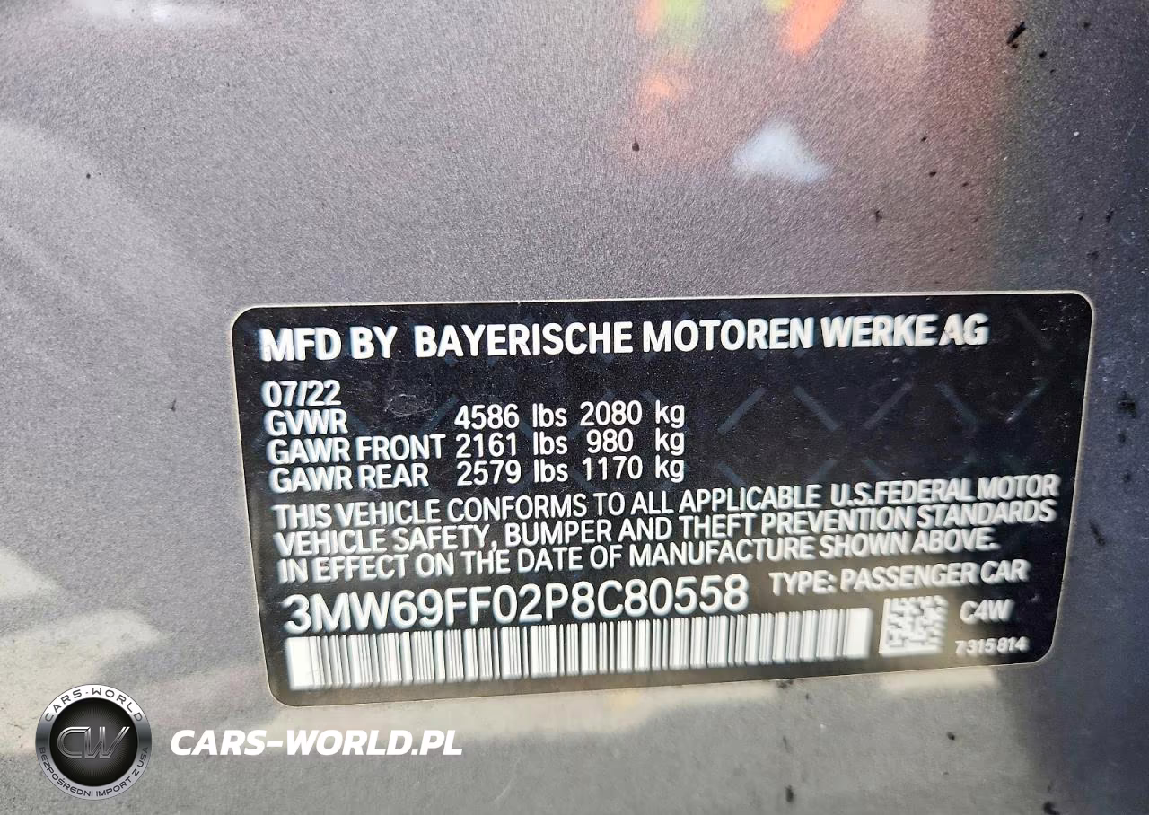 2023 BMW 330I VIN:3MW69FF02P8C80558 - 12