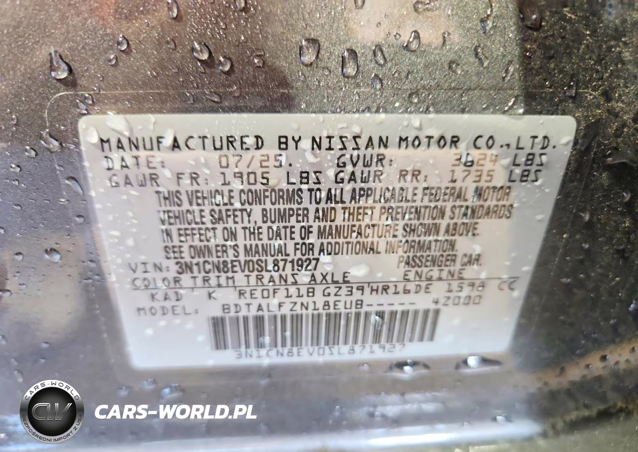 2025 Nissan Versa Sv VIN:3N1CN8EV0SL871927 - 12