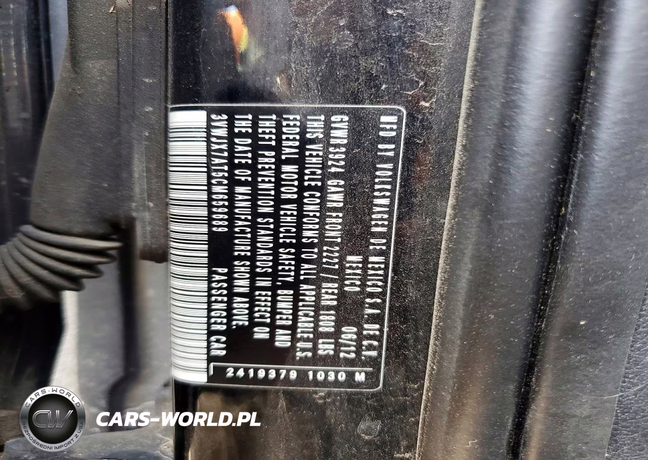 2012 Volkswagen Beetle VIN:3VWJX7AT5CM659689 - 12