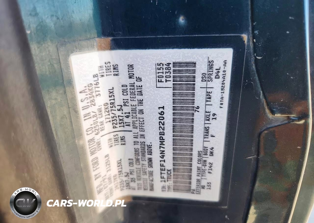 1991 Ford F150 VIN:1FTEF14N7MPB22061 - 12