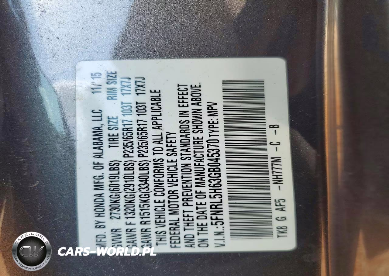 2016 Honda Odyssey Exl VIN:5FNRL5H63GB045370 - 13