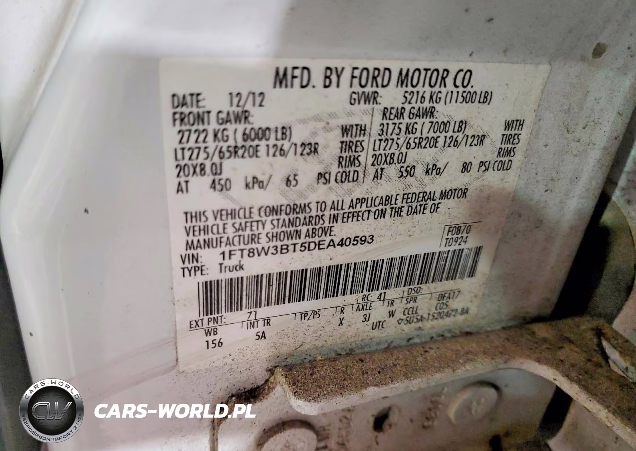 2013 Ford F350 Super Duty VIN:1FT8W3BT5DEA40593 - 12