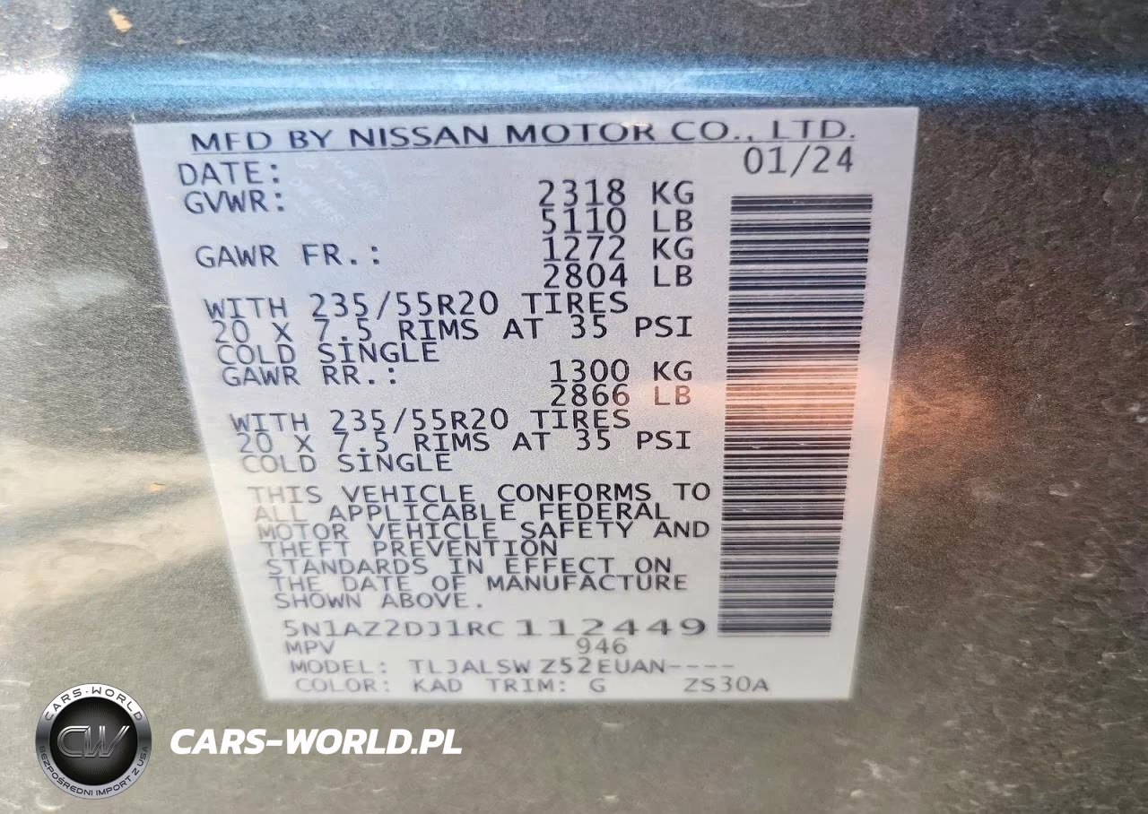2024 Nissan Murano Platinum VIN:5N1AZ2DJ1RC112449 - 13