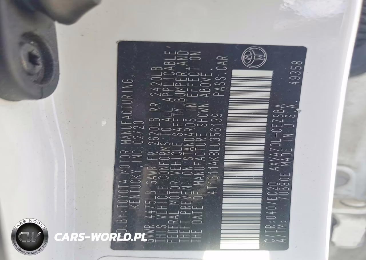 2020 Toyota Camry Se Nightshade VIN:4T1G11AK8LU356139 - 12