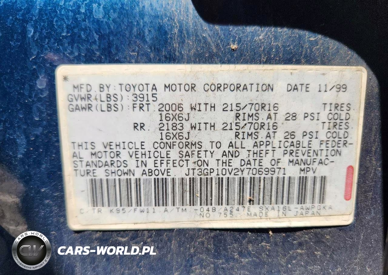 2000 Toyota Rav4 Base VIN:JT3GP10V2Y7069971 - 13
