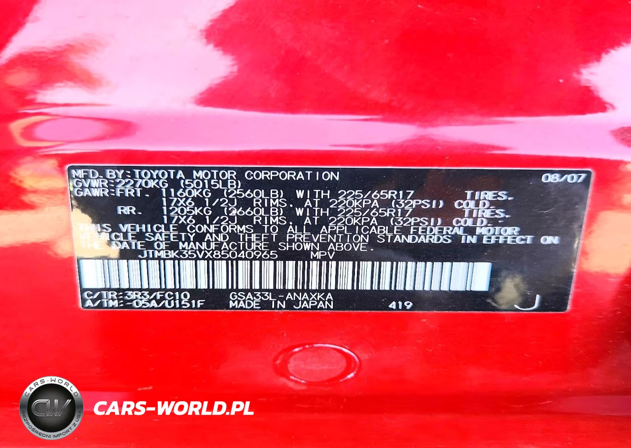2008 Toyota Rav4 Base VIN:JTMBK35VX85040965 - 13