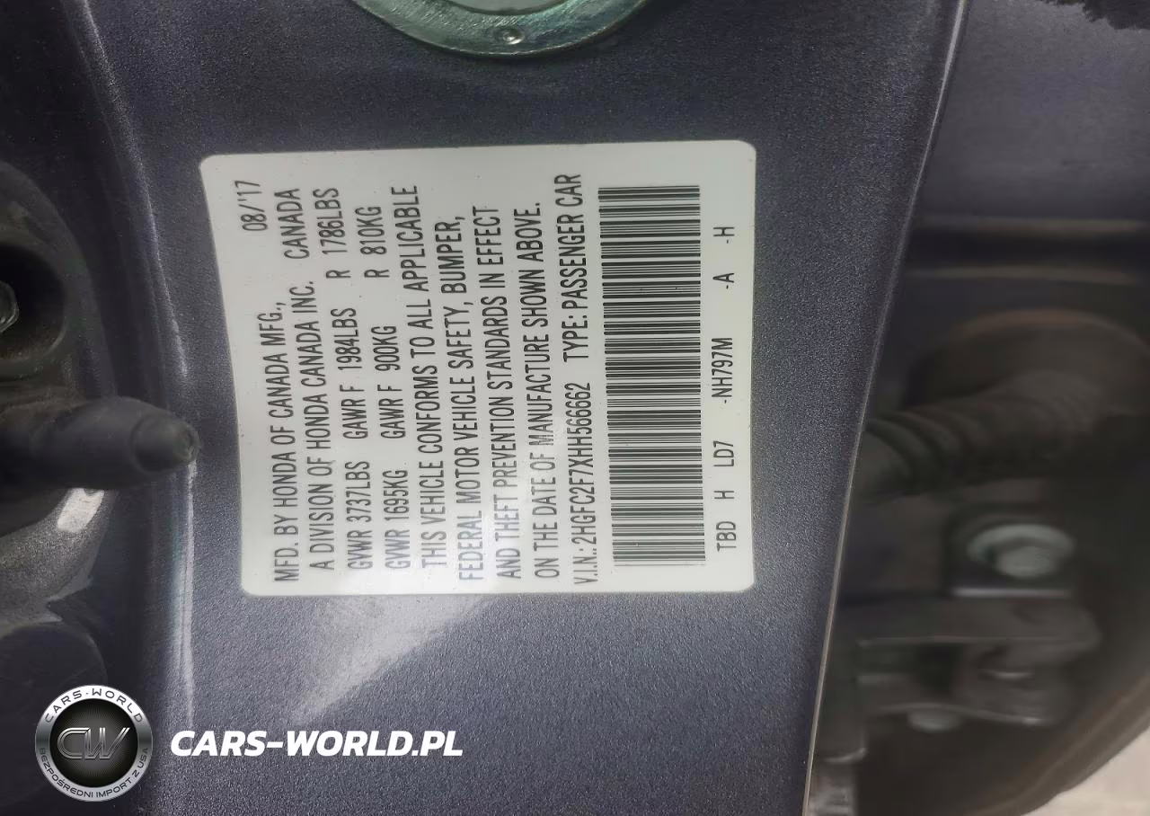2017 Honda Civic Ex VIN:2HGFC2F7XHH566662 - 12
