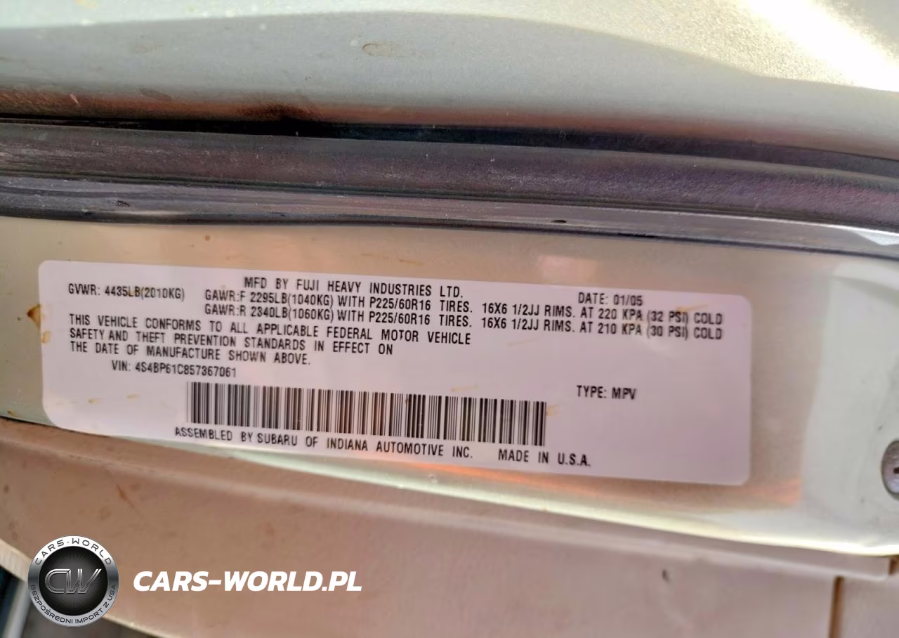 2005 Subaru Legacy Outback 2.5I VIN:4S4BP61C857367061 - 14