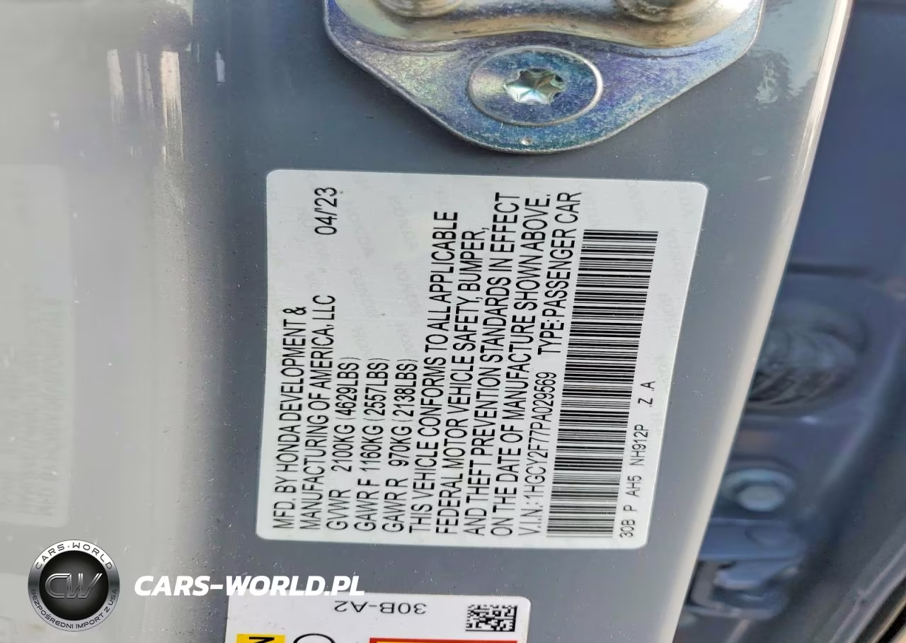 2023 Honda Accord Hybrid Sport-L VIN:1HGCY2F77PA029569 - 12