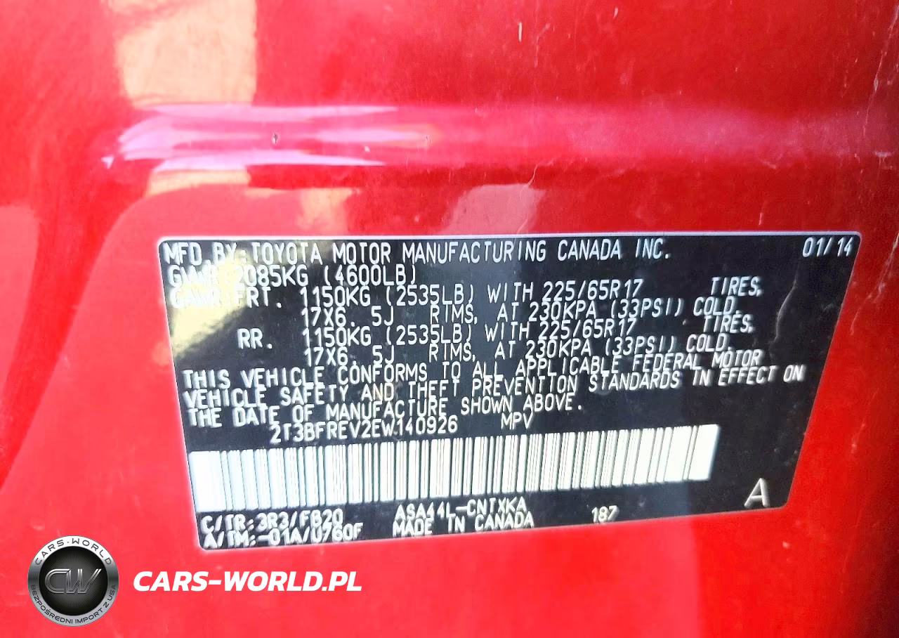 2014 Toyota Rav4 Le VIN:2T3BFREV2EW140926 - 13