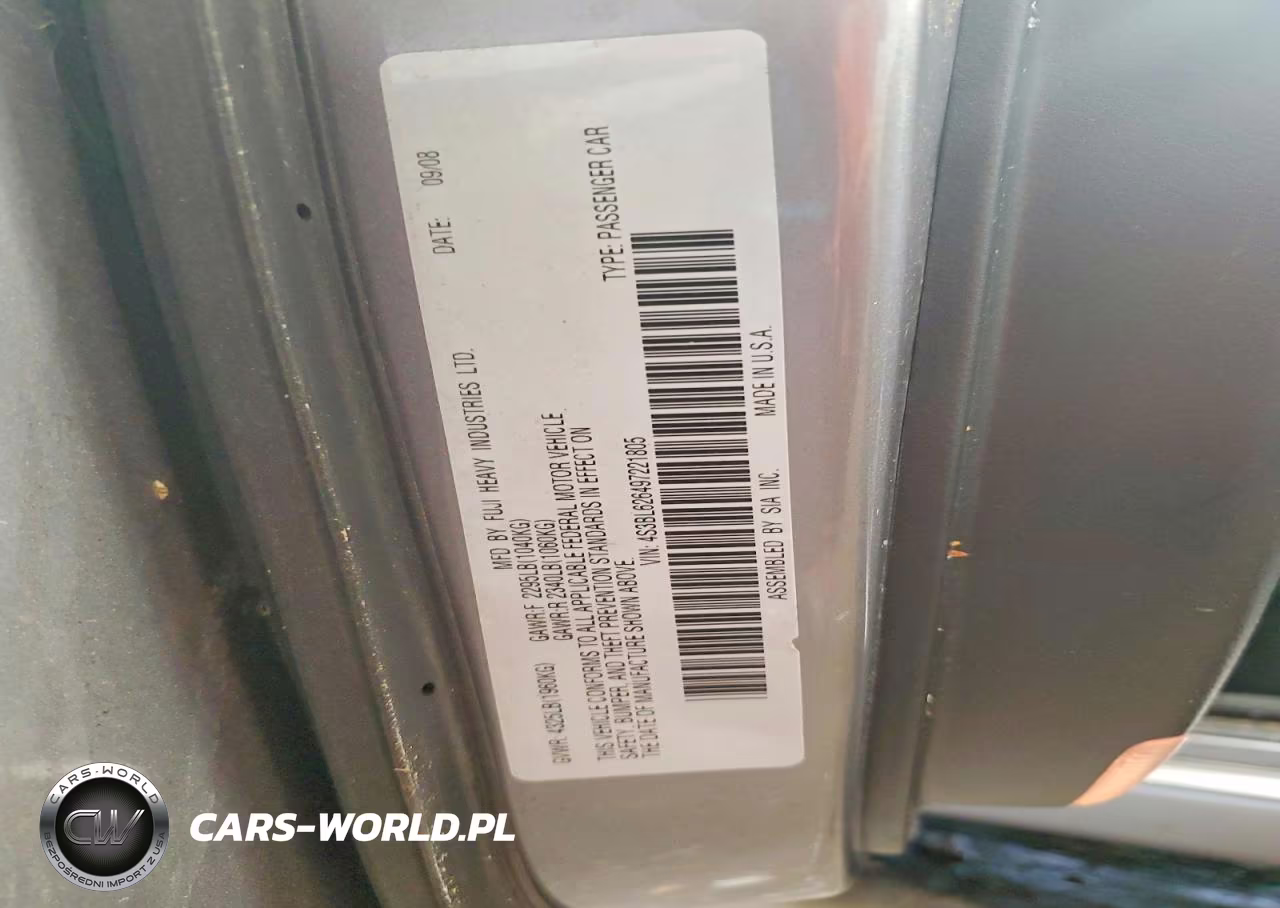 2009 Subaru Legacy 2.5I Limited VIN:4S3BL626497221805 - 12