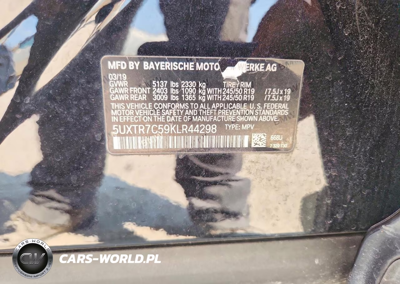 2019 BMW X3 Sdrive30I VIN:5UXTR7C59KLR44298 - 14