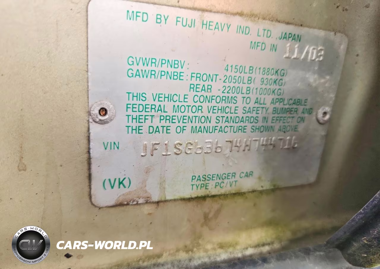 2004 Subaru Forester 2.5X VIN:JF1SG63674H744716 - 12