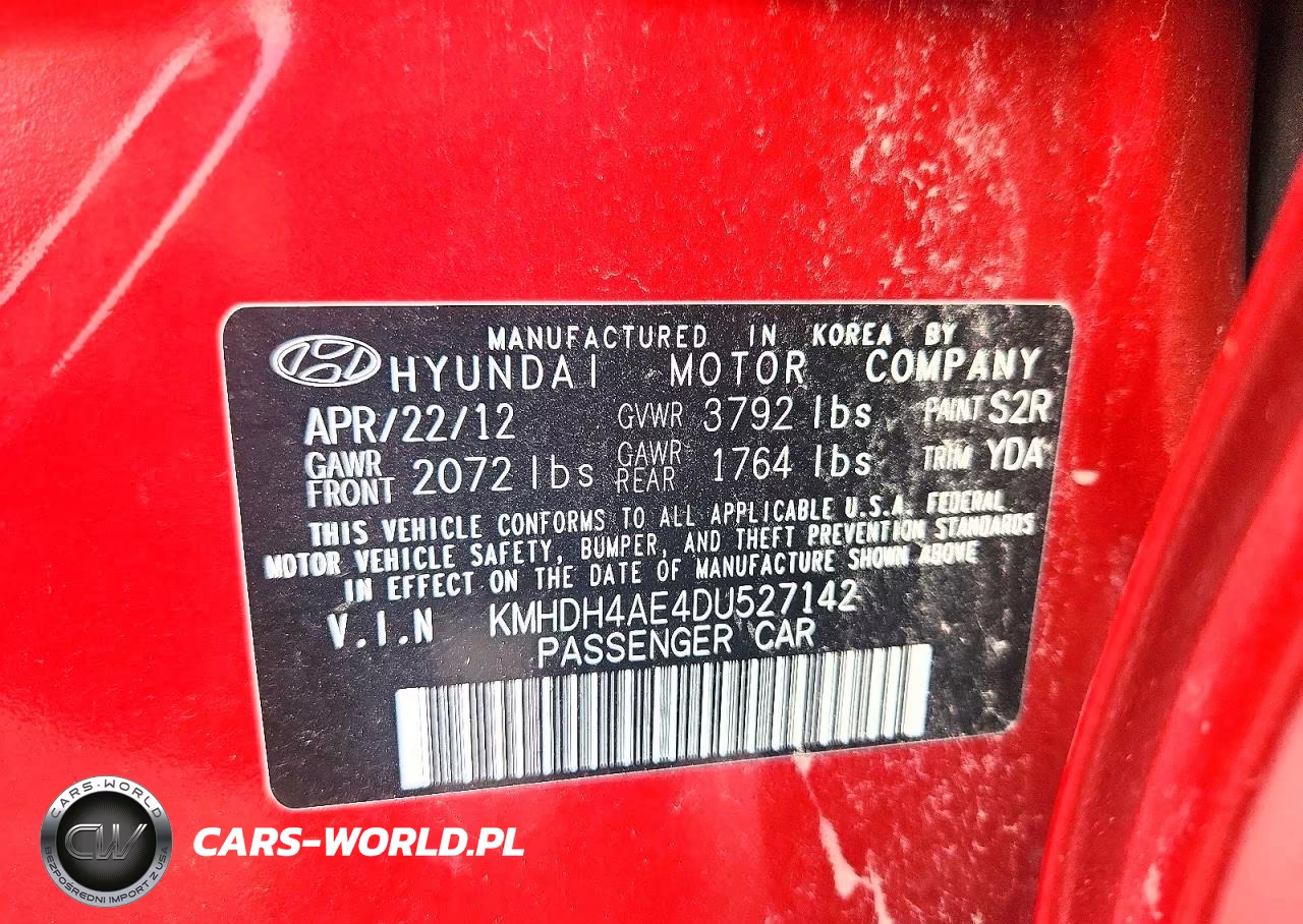 2013 Hyundai Elantra Limited VIN:KMHDH4AE4DU527142 - 13