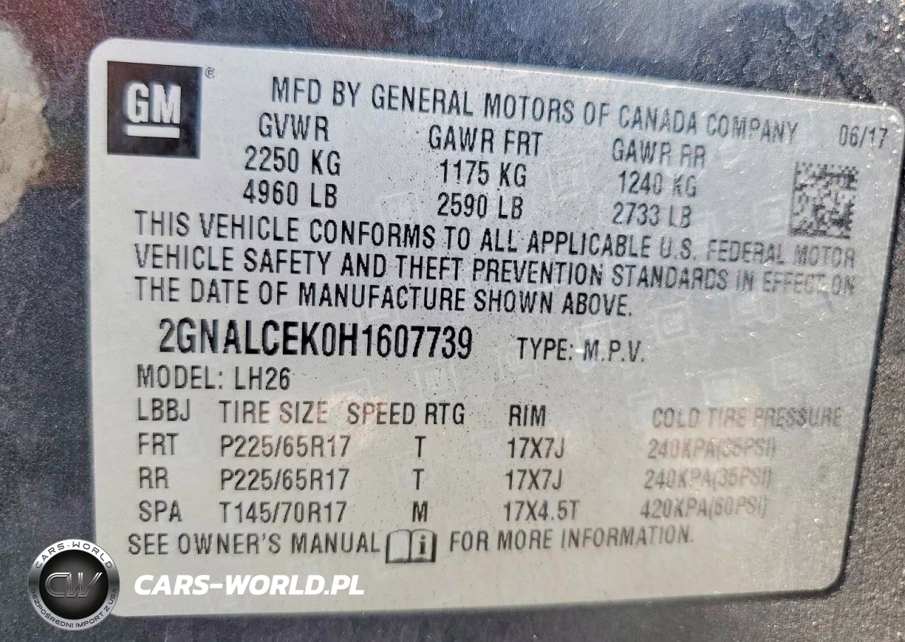 2017 Chevrolet Equinox Lt VIN:2GNALCEK0H1607739 - 13